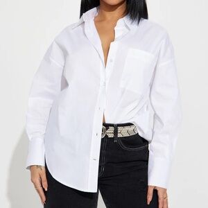 White Poplin Button-down shirt